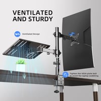 Suptek Asztali Monitor és Laptop Tartó Kar 13-27" Képernyőkhöz - Állítható Magasság, 360° Forgatható, Dönthető, Helytakarékos Megoldás 5
