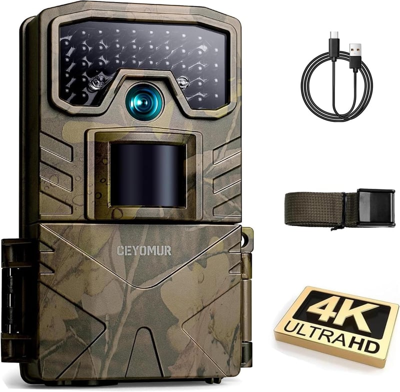 CEYOMUR 24MP Vadkamera 1080P HD Felbontással, 120° Érzékelési Szöggel, 0,2mp Aktiválási Idővel, IP66 Vízálló, Vadmegfigyeléshez és Otthoni M