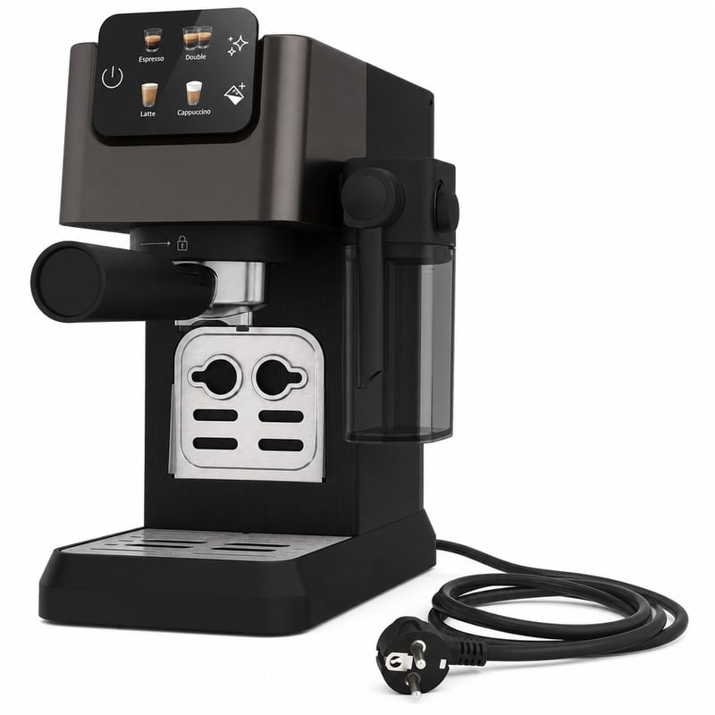 Aparat za espresso Grundig KSM 5330 – 1628W, 15 bara, tamni inox, spremnik za vodu 1,1L, 300ml — nedostaju dodaci (stanje: vidi 2. sliku)