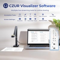 CZUR Fancy S Pro 4K USB Dokumentum Kamera és 12MP Webkamera LED Világítással, 60fps, Autofókusz, Távoktatáshoz, Élő Közvetítéshez, Windows é 5