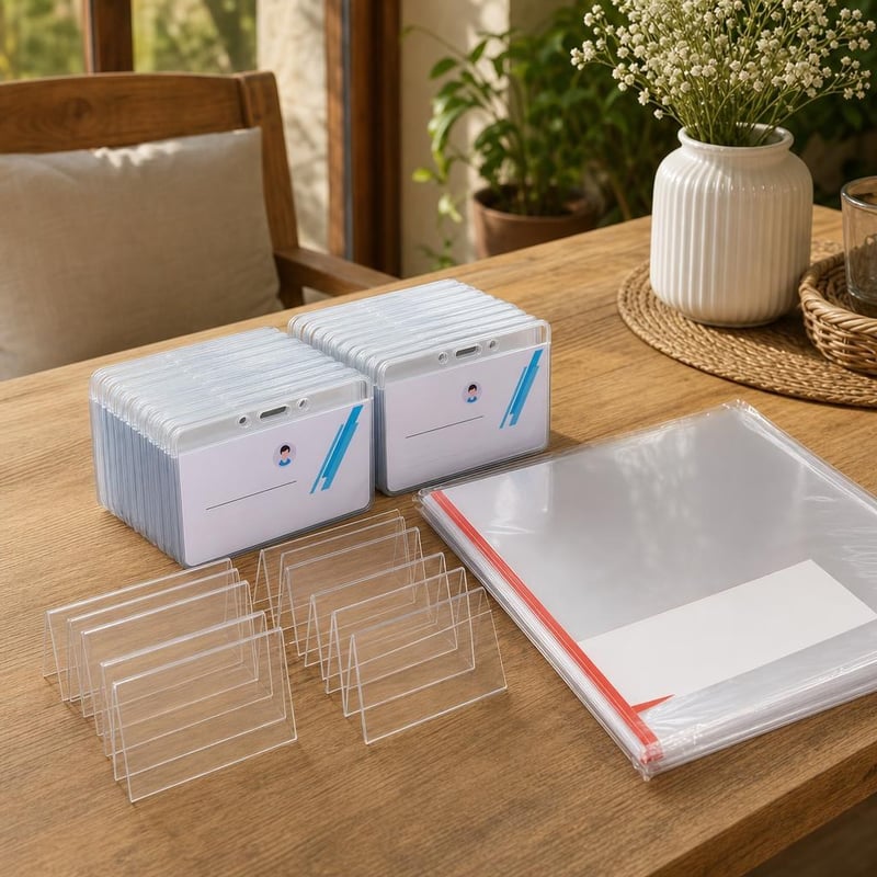 Elegantni set za događanja: 50x etui za kartice + 50x držač kartica + 100x A4 PVC folija