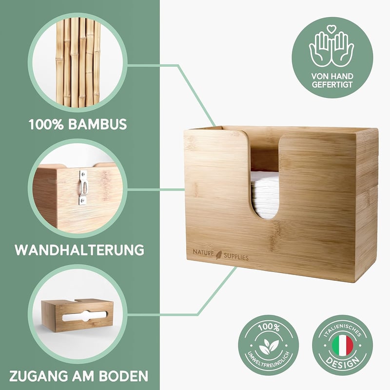 Nature Supplies Fa Kéztörlő Adagoló - Falra Szerelhető vagy Asztali Kivitel, C, Z és Interfold Hajtogatású Papírtörlőkhöz