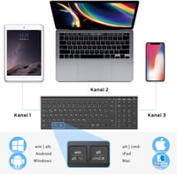iClever BK10 Bluetooth Billentyűzet, Újratölthető Vezeték Nélküli Billentyűzet 3 Bluetooth Csatornával, Ultravékony Ergonomikus Kialakítás i - black 2
