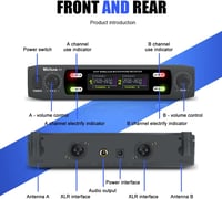 Micfuns K7 Profi vezeték nélküli karaoke mikrofon szett, 2 kézi VHF, 100m hatótáv 5