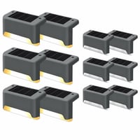 Set 10 Lămpi LED Solare de Exterior GIGALUMI - Iluminat Trepte, Lampă pentru Gard, Lampă Solară de Grădină Rezistentă la Apă pentru Balcon, Terasă, Curte, Gri 2