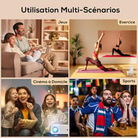 AKIYO Mini 4K Projektor 1080P Full HD 26000 Lumen WiFi 6 Bluetooth Okostelefon TV Stick PC 7