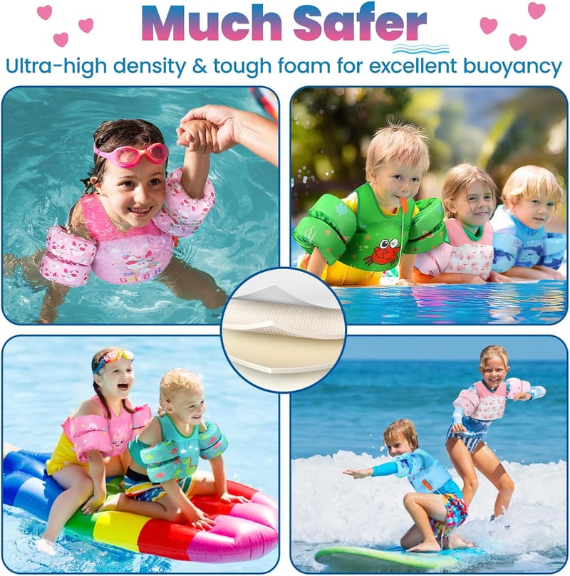 HeySplash Kék Bálna Úszómellény Gyerekeknek 3-6 Éveseknek, Állítható Karúszókkal
