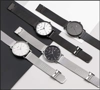 BUREI Férfi Minimalista Szürke Kvarc Karóra Hálós Szíjjal 7