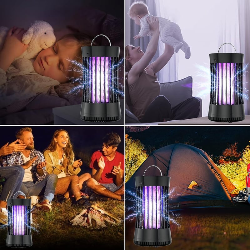 AICase 2 az 1-ben Elektromos Szúnyogirtó Lámpa - Újratölthető UV Rovarcsapda Ventilátorral, Kempingezéshez, Kertbe, Otthonra, 100-150m² Ható