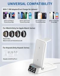 Apple 4 az 1-ben vezeték nélküli töltőállomás iPhone, iWatch és AirPods készülékekhez, 18W gyorstöltővel 3
