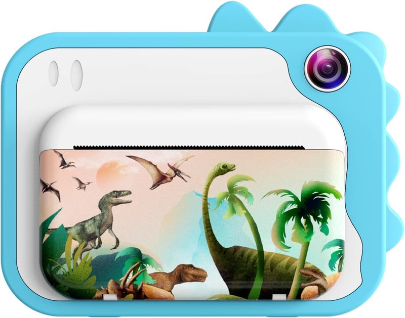 Uleway gyerek fényképezőgép, kék, 1080P, azonnali nyomtatással, 32GB kártyával, ajándék szett