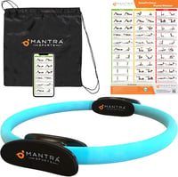 MANTRA SPORTS Pilates Gyűrű 33cm - Otthoni Fitness Eszköz Medence- és Combizom Erősítéshez - Türkiz Edzőgyűrű Férfiaknak és Nőknek Hordozhat 1