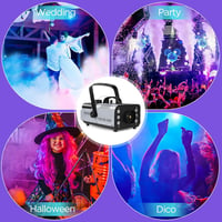 U`King 1200W Füstgép 6 RGB LED Világítással - Vezeték Nélküli Távirányítóval, 8m Hatótávolság, 1L Tartály, Fém Ház, DJ Partykhoz, Koncertekh 2