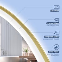 STARLEAD 80cm Arany Fürdőszobai Tükör LED Világítással Bluetooth Hangszóróval 6