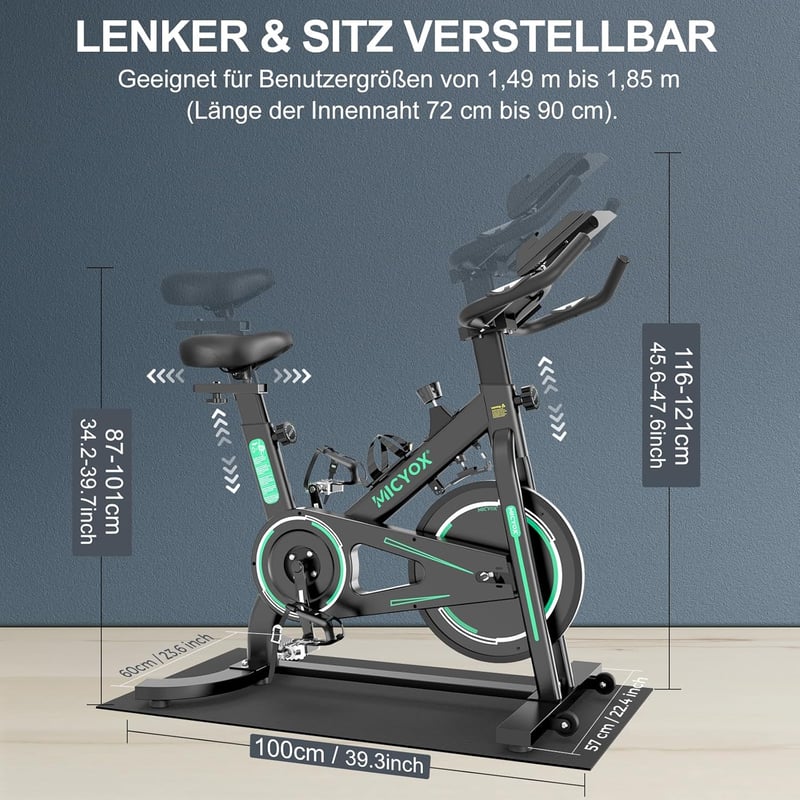 Micyox MX87 Mágneses Ellenállású Szobakerékpár 12kg Lendkerékkel és Pulzusmérővel