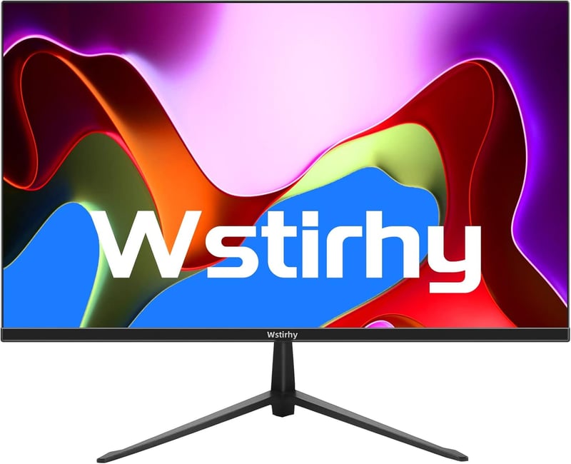 Wstirhy 24" Full HD IPS Monitor - 75Hz, 5ms, HDMI/VGA Csatlakozás, Vékony Keret, Falra Szerelhető, Otthoni és Irodai Használatra, Fekete