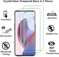 Motorola Edge 30 Ultra átlátszó tok zöld pánttal és edzett üveggel 3