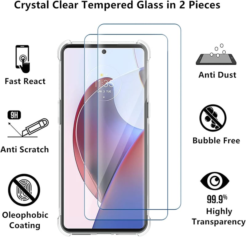 Motorola Edge 30 Ultra átlátszó tok zöld pánttal és edzett üveggel