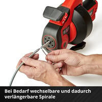 Einhell TE-DA 18/760 Li-Solo Akkus csőtisztító - 18V, 7,6m spirállal, 16-55mm átmérőhöz, Power X-Change rendszer (akku és töltő nélkül) 11