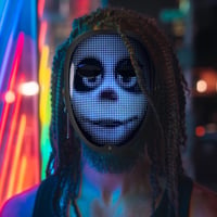 MEGOO LED Maszk Bluetooth-szal és Gesztusfelismeréssel - Programozható Világító Arcmaszk Farsangra, Halloweenre 8