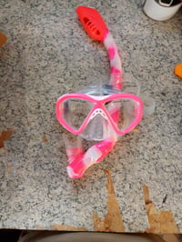 Set de snorkeling pentru copii WOVOKA pentru vârste între 4-13 ani, mască de scufundări și snorkel uscat pentru băieți și fete, sticlă securizată, anti-aburire, roz 2