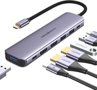 Newmight 7 az 1-ben USB-C Dokkoló Állomás Kettős Monitor Támogatással - 2 HDMI, 3 USB 3.0, 100W PD - Dell, HP, iPhone 15 Kompatibilis 1