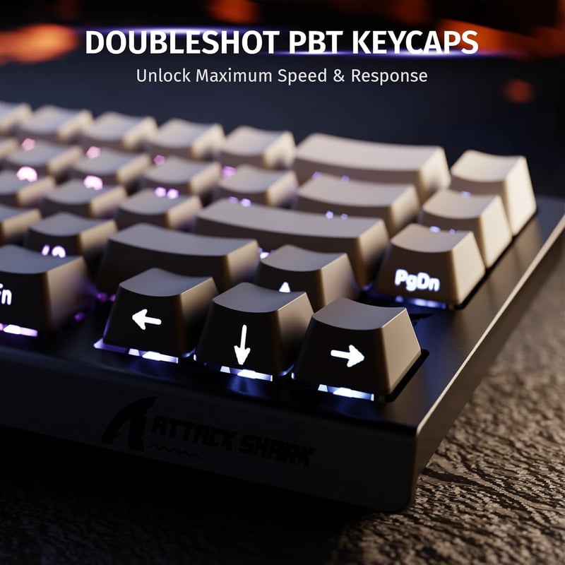 ATTACK SHARK X68 HE 8000Hz Gyors Mechanikus Gamer Billentyűzet, 0.01mm Pontosság, RGB Háttérvilágítás, Mágneses Kapcsolók, 60% Kompakt, PC/M