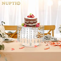 NUPTIO 26 cm Átlátszó Kerek Tortatartó - Akril Esküvői Tortaállvány Születésnapi Süteményekhez, Desszertekhez, Bel- és Kültéri Használatra 4