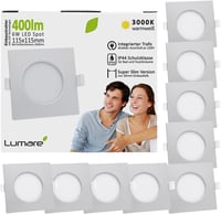 Lumare 9 db-os LED süllyesztett lámpa szett, vékony, fürdőszobába is, ezüst, 26mm 1
