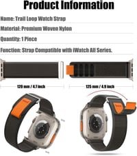 Apple Watch óraszíj - Puha nylon sport szíj, 38-49mm méretekhez 3