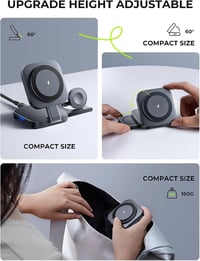 LISEN 3 az 1-ben MagSafe töltőállomás iPhone, Apple Watch és AirPods készülékekhez 4