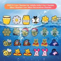 OUZHOU 30db Színes Cartoon Cipődísz Charmok Klumpákhoz és Karkötőkhöz 2