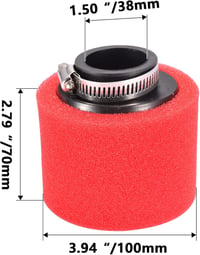 RUTUT 38mm Univerzális Piros Légszűrő Motorkerékpárhoz, ATV-hez, Quadhoz, 50-150cc GY6 Motorokhoz 2