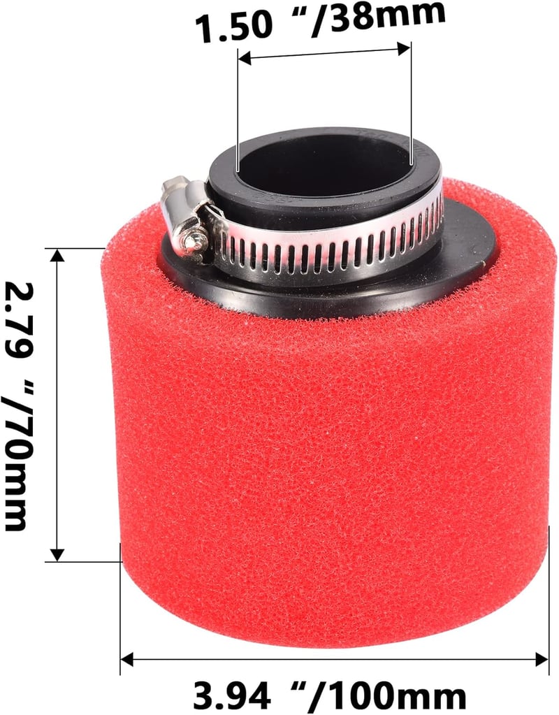 RUTUT 38mm Univerzális Piros Légszűrő Motorkerékpárhoz, ATV-hez, Quadhoz, 50-150cc GY6 Motorokhoz