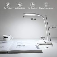 URAQT LED Asztali Lámpa 360° Forgatható 3 Fényerőszinttel - 1200 mAh Akkumulátoros Érintésvezérelt USB Olvasólámpa 2
