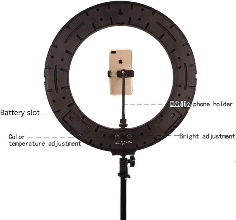 GSKAIWEN 18" LED Körfény Szett 60W - Állítható Fényerő, Sminkes Portré Fotózáshoz, YouTube Videókhoz, Tetováláshoz, Puha Csővel