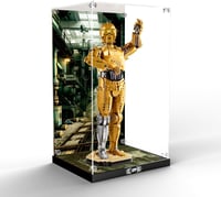 cooldac Akril Vitrin LEGO Star Wars 75398 C3PO Készlethez - Átlátszó Porvédő Kiállító Doboz HD Háttérrel - Építőkészlet Nélkül 1