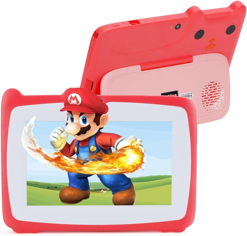 C idea Android 12.0 gyerektablet 7" HD kijelzővel, 32GB, 2-6 éveseknek (piros)