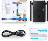 Aenxwa WiFi Jelerősítő 1200 Mbit/s Dual Band 2.4+5 GHz - 4 Antennás Repeater/Router/Access Point Üzemmód, LAN/WAN Port, 15 Eszköz Támogatás 7