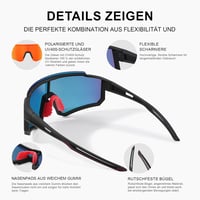 suoso Polarizált Napszemüveg Férfiaknak és Nőknek - UV400 Védelem, Páramentes Kerékpáros Szemüveg, Fekete-Ezüst Keret, Univerzális Sport Sze 5