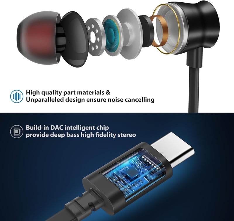 Samsung A54 A34 USB-C fülhallgató mikrofonnal, Galaxy S24 S23 iPhone 15 kompatibilis