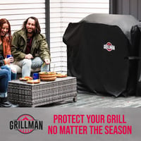 Grillman Vízálló Grill Takaró - Nagy Méretű Fekete BBQ Védőhuzat 147x61x122cm 6