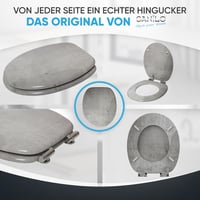 Sanilo Ovális WC Ülőke Beton Mintázattal - MDF Fa Hatású Toalett Tető Soft-Close Mechanizmussal, Stabil Zsanérokkal, Egyszerű Szereléssel 6