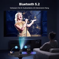 Polocsh HY300 Pro Mini Projektor WiFi6 és BT5.2 - Hordozható Android 11.0 Házimozi 180° Forgatható, Automatikus Keystone, 130" Képernyő, 720 5