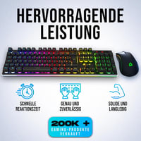 KLIM Thunder Vezeték Nélküli Gamer Billentyűzet és Egér Szett - RGB Háttérvilágítás, 4800 DPI, Beépített Akkumulátor, PC/PS4/PS5 Kompatibili 4