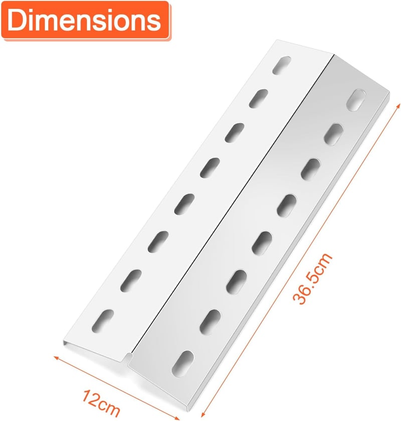 Denmay Univerzális Égőfedél 36,5x12 cm - Rozsdamentes Acél Lángterelő Enders Boston, Chicago, Tepro, Barbecook Brahma Grillekhez - 3 db-os S