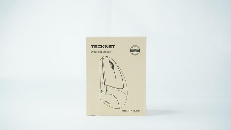 TeckNet ergonomikus függőleges egér, vezeték nélküli, 4800 DPI, 6 gombos, fekete