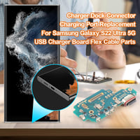 YHX-OU Samsung Galaxy S22 Ultra 5G Töltőcsatlakozó Alkatrész - Mikrofon és Audio Jack Flex Kábel Szerelőkészlettel - SM-S908B Modellekhez 4