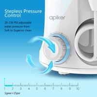 Apiker elektromos szájzuhany 8 fejjel, 10 fokozattal - Fogköztisztító családi utazó készlet (600ml, fehér) 2