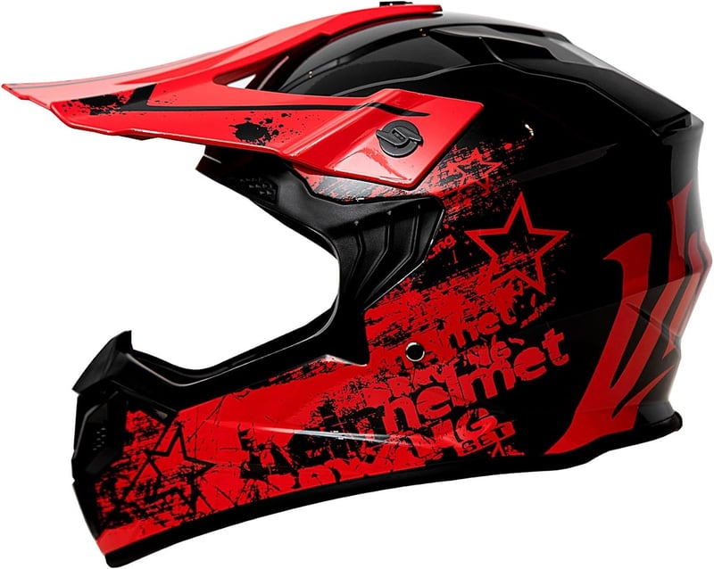 Helmblazia Gyerek Motocross Sisak Piros S Méret ECE R22.06 Tanúsítvánnyal Terepjáró Enduro Quad ATV Bukósisak Fiúknak Lányoknak